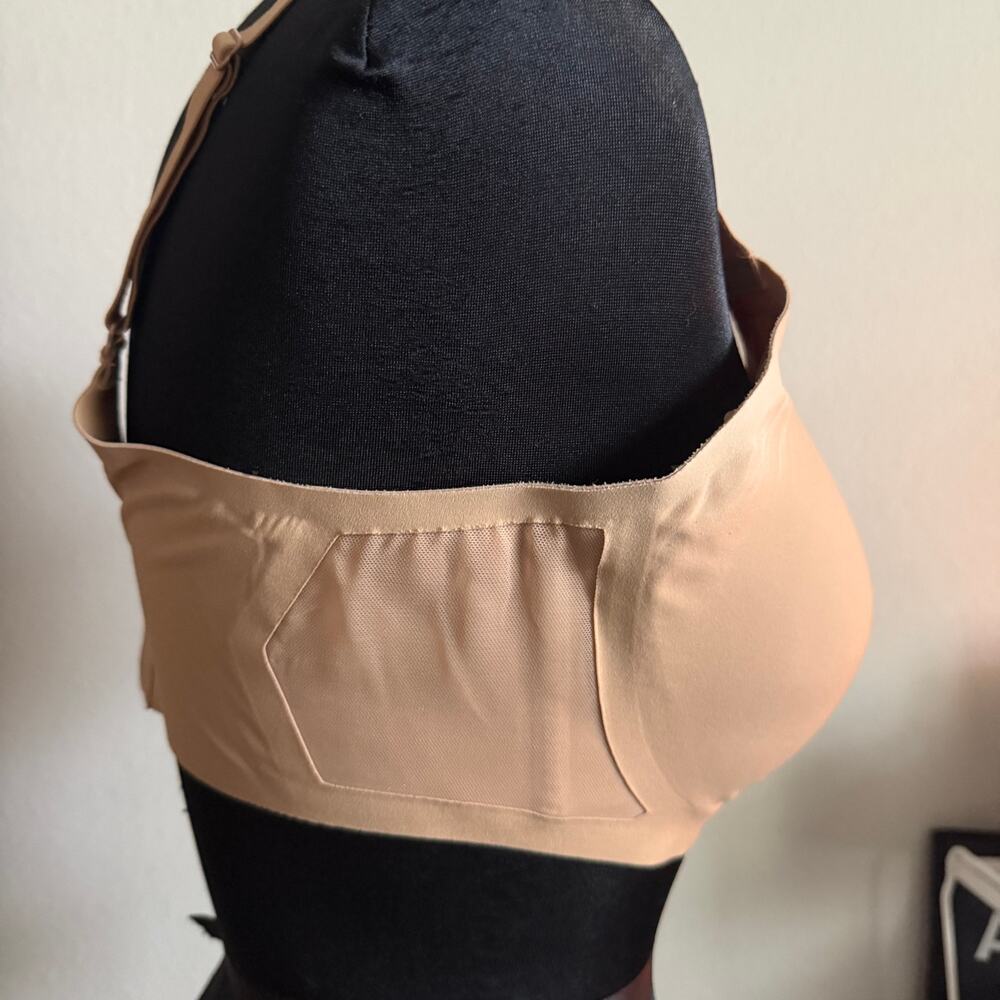 Honeylove CrossOver Wireless Bra Nude Beige Size L 38B/C Smoothing Comfort Bra - Picture 5 of 6